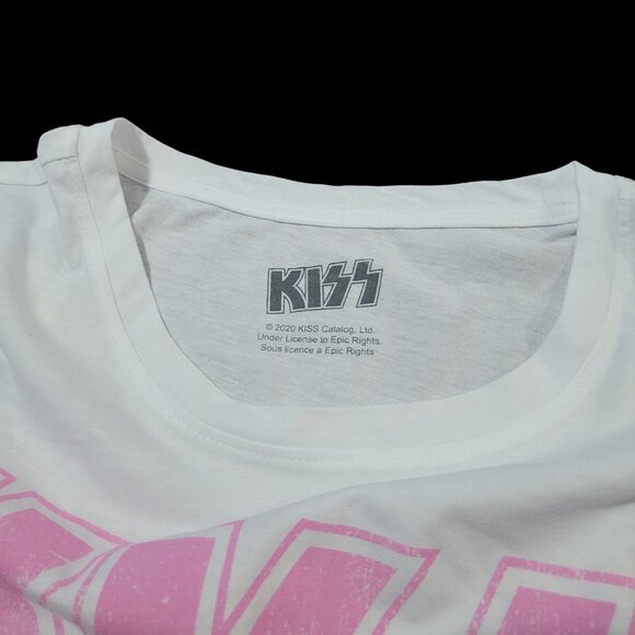 Kiss Band Let Me Go Rock 'N' Roll White Graphic T-Shirt - Picture 3 of 5
